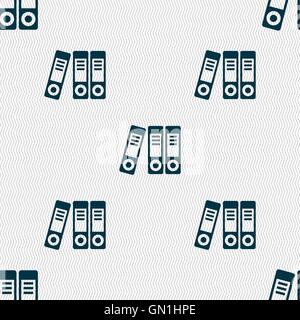 binders  icon sign. Seamless pattern with geometric texture. Vector Stock Vector