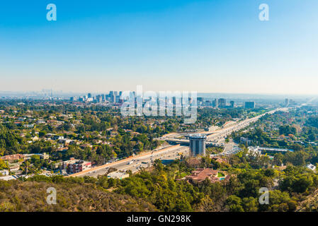 Los Angeles with busy freeway Stock Photo