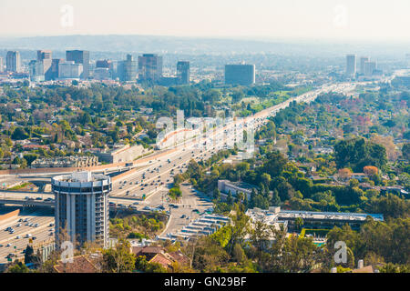 Los Angeles with busy freeway Stock Photo