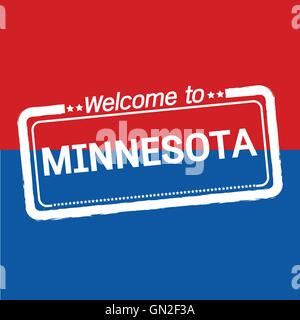 Welcome to MINNESOTA of US State illustration design Stock Vector