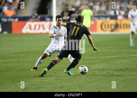 Chester, Pennsylvania, USA. 27th Aug, 2016. Philadelphia Union's ALEJANDRO BEDOYA, (11) in action against Sporting KC during match at Talen Energy Stadium in Chester Pa Credit:  Ricky Fitchett/ZUMA Wire/Alamy Live News Stock Photo