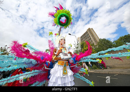 London, UK. 28th August 2016. Participants enjoying Children's Day at the Notting Hill Carnival in London Credit:  Paul Brown/Alamy Live News Stock Photo