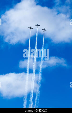 Rhyl, Denbighshire, Wales, UK 28th August 2016. Rhyl Air Show – The annual air show at Rhyl seafront with Team Raven Formation Aerobatic Display Team. Credit:  dgdphotography/Alamy Live News Stock Photo