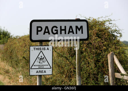 Sign for Pagham, West Sussex, UK. Stock Photo