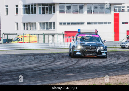 Nizhny Novgorod Russia Aug 20, 2016 : Russian Drift Series Stage 5 RDS Zapad West Puchinin Arkady. BMW E46 POLICE. Stock Photo