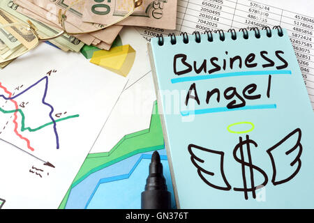 Business Angel written on a notepad sheet. Stock Photo