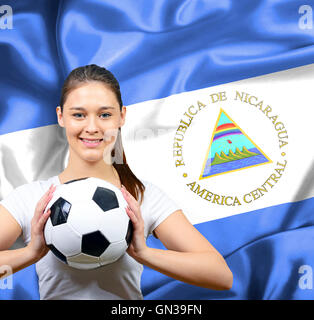 Proud football fan of Nicaragua Stock Photo - Alamy