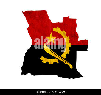 Vintage paper map of Angola Stock Photo - Alamy