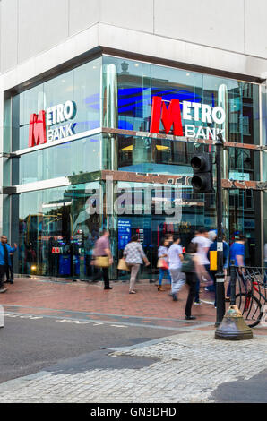 The exterior of the Metro Bank in Reading, Berkshire. Stock Photo