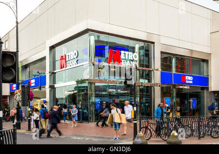 The exterior of the Metro Bank in Reading, Berkshire. Stock Photo