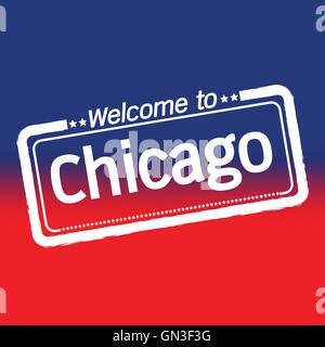 Welcome to Chicago City illustration design Stock Vector
