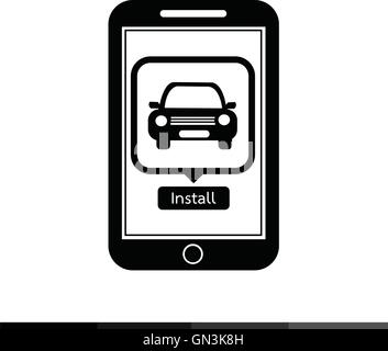 smart phone mobile car application icon illustration design Stock Vector