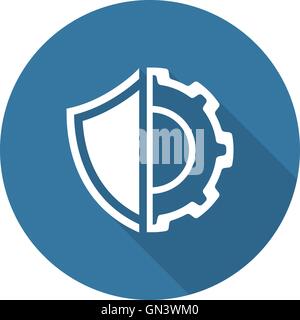 Security Settings Icon. Flat Design. Stock Vector