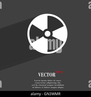 radioactive symbol Flat modern web design with long shadow and space for your text. Vector Stock Vector