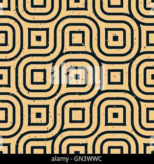 Vector Seamless Wavy Lines Irregular Retro Grungy Pattern Stock Vector