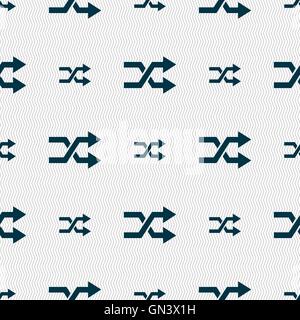 shuffle icon sign. Seamless pattern with geometric texture. Vector Stock Vector