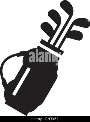 Golf bag with clubs symbol  icon Stock Vector