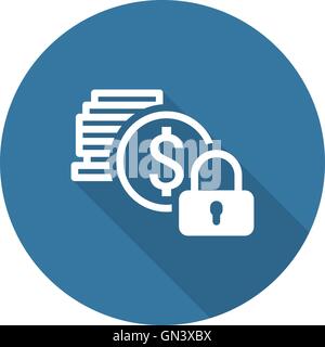Secured Loan Icon. Flat Design. Stock Vector