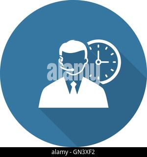 Call Center Icon. Flat Design. Stock Vector