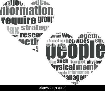vector Social media love concept in word tag cloud of think bubble Stock Vector