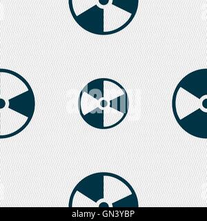 radioactive icon sign. Seamless pattern with geometric texture. Vector Stock Vector