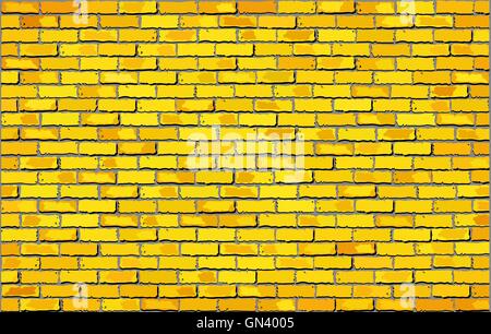 Yellow brick wall Stock Vector