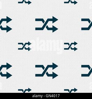 shuffle icon sign. Seamless pattern with geometric texture. Vector Stock Vector