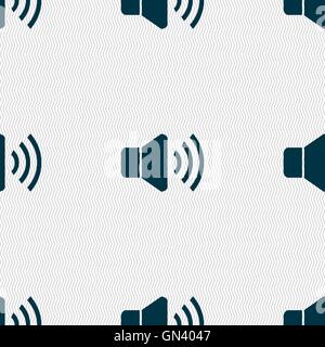 Speaker volume icon sign. Seamless pattern with geometric texture. Vector Stock Vector