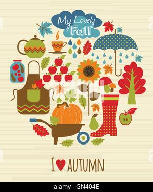 Autumn background. Set design element. Stock Vector