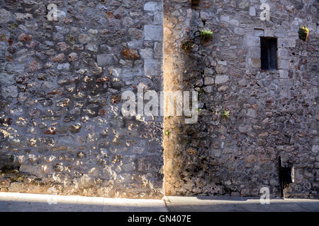 detail of the side street of the cathedral of Cuenca to the evening, Cuenca, Spain Stock Photo