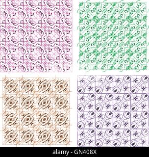 vector set abstract seamless patterns Stock Vector