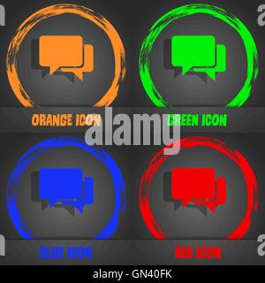 Speech bubbles icon. Fashionable modern style. In the orange, green, blue, red design. Vector Stock Vector