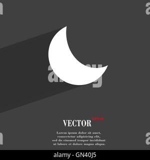 moon symbol Flat modern web design with long shadow and space for your text. Vector Stock Vector