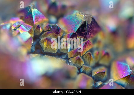 Multi-coloured crystals macro abstract background Stock Photo