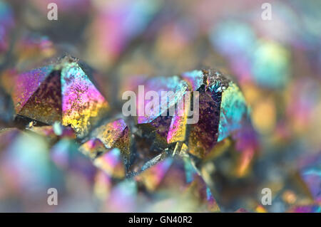 Multi-coloured crystals macro abstract background Stock Photo