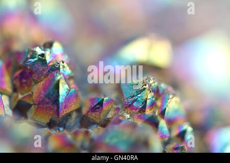 Multi-coloured crystals macro abstract background Stock Photo