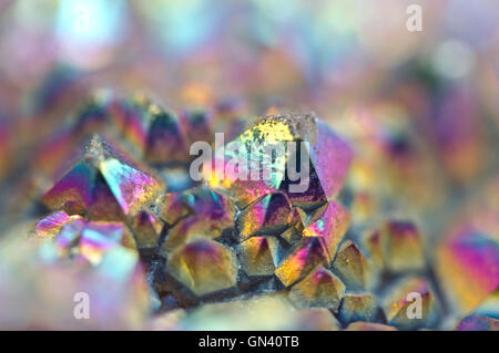 Multi-coloured crystals macro abstract background Stock Photo