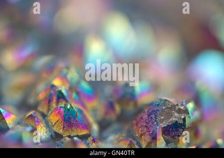 Multi-coloured crystals macro abstract background Stock Photo