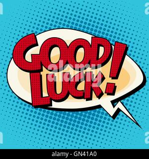 Good luck comic strip text Stock Vector