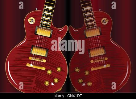Classic Guitar Reflections Stock Vector