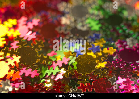 Celebratory background from paper Snowflakes multi-coloured. Macro Stock Photo