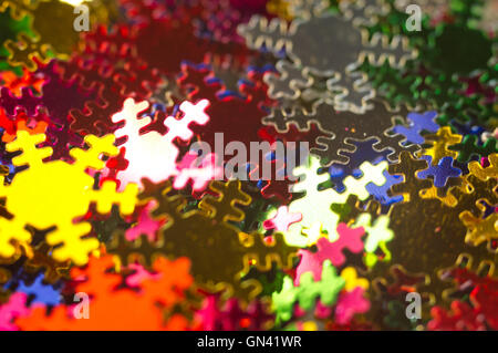 Celebratory background from paper Snowflakes multi-coloured. Macro Stock Photo