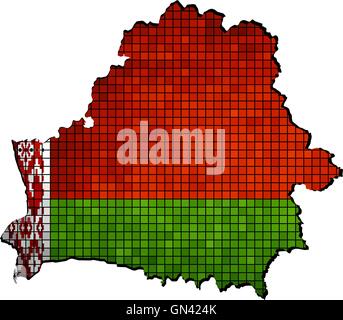Belarus map with flag inside Stock Vector