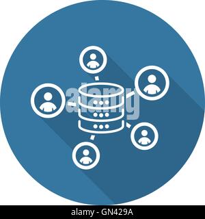 Collecting Data Icon. Flat Design. Stock Vector
