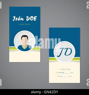 Business card set with sample photo Stock Vector
