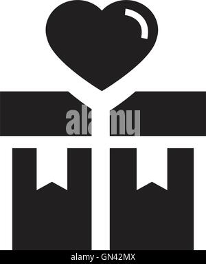 Gift Box Heart icon Stock Vector