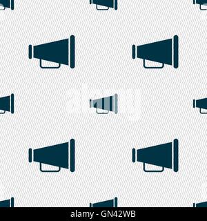 Gramophone web icon sign. Seamless pattern with geometric texture. Vector Stock Vector