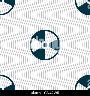 radioactive icon sign. Seamless pattern with geometric texture. Vector Stock Vector