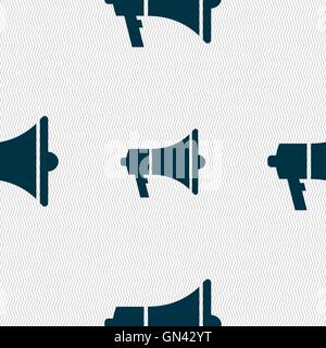 Gramophone web icon sign. Seamless pattern with geometric texture. Vector Stock Vector