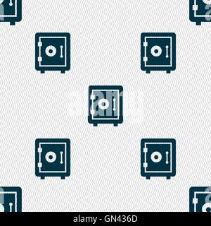 safe icon sign. Seamless pattern with geometric texture. Vector Stock Vector